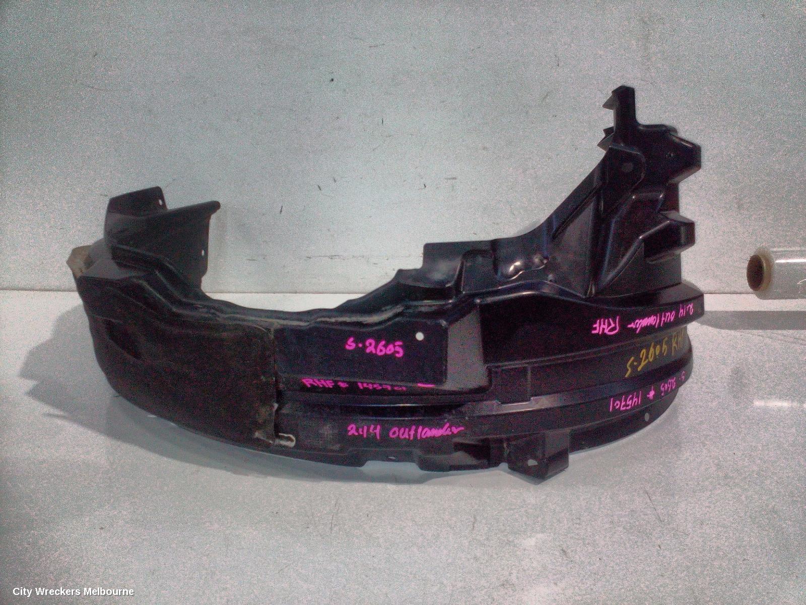 MITSUBISHI OUTLANDER RIGHT GUARD LINER, ZJ-ZL, FRONT, 10/2013 - 07/2021