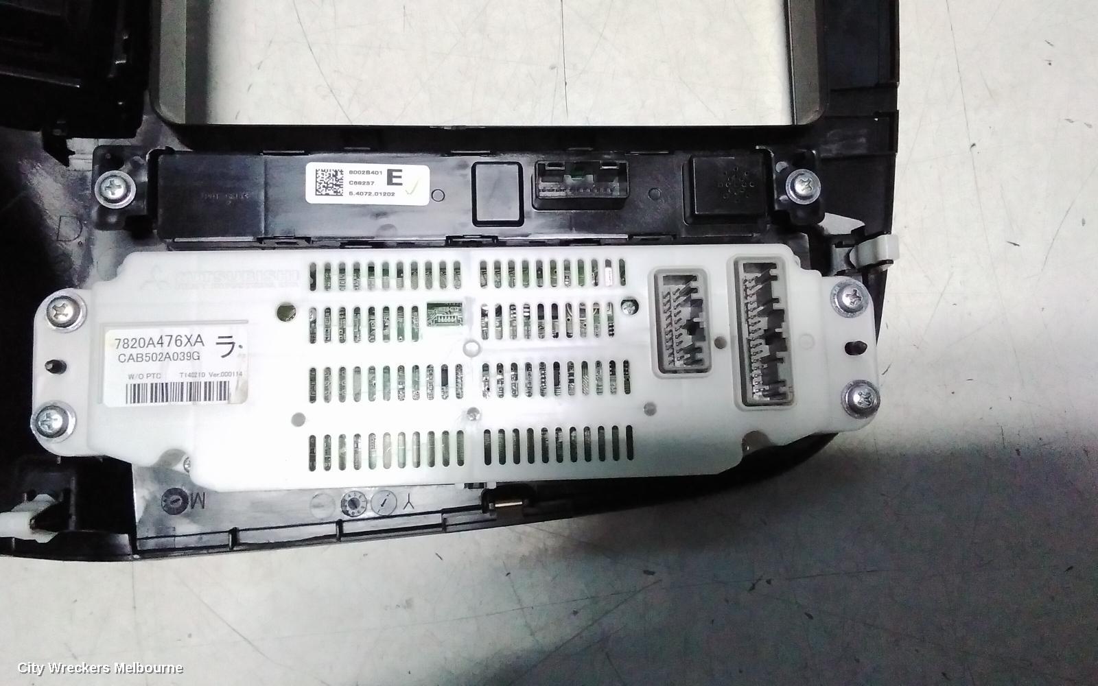 MITSUBISHI OUTLANDER HEATER/AC CONTROLS, SINGLE ZONE CLIMATE CONTROL TYPE, ZJ-ZL, 10/2012 - 07/2021