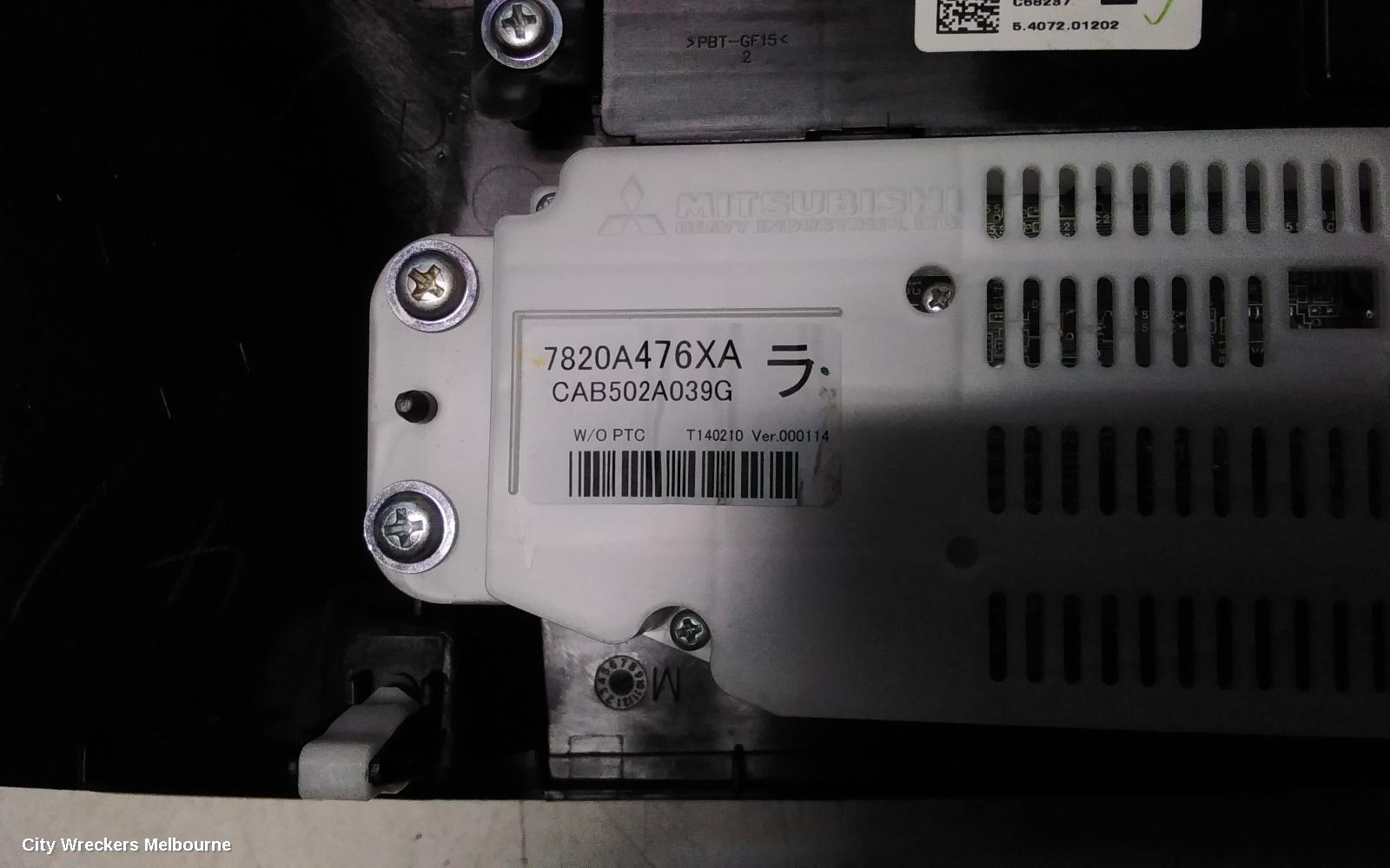 MITSUBISHI OUTLANDER HEATER/AC CONTROLS, SINGLE ZONE CLIMATE CONTROL TYPE, ZJ-ZL, 10/2012 - 07/2021