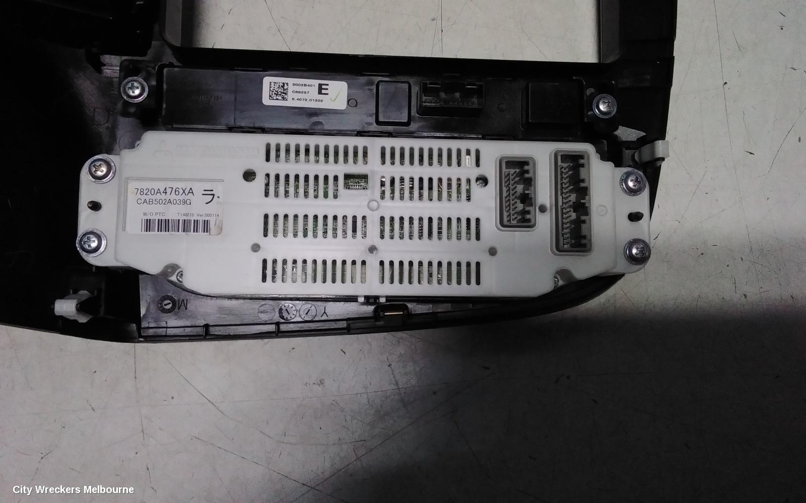 MITSUBISHI OUTLANDER HEATER/AC CONTROLS, SINGLE ZONE CLIMATE CONTROL TYPE, ZJ-ZL, 10/2012 - 07/2021