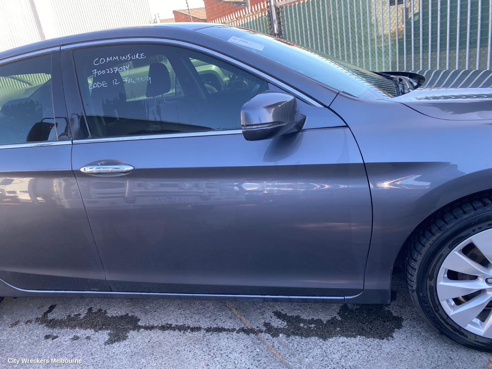 HONDA ACCORD LEFT FRONT DOOR, 9TH GEN, 05/2013 - 08/2019