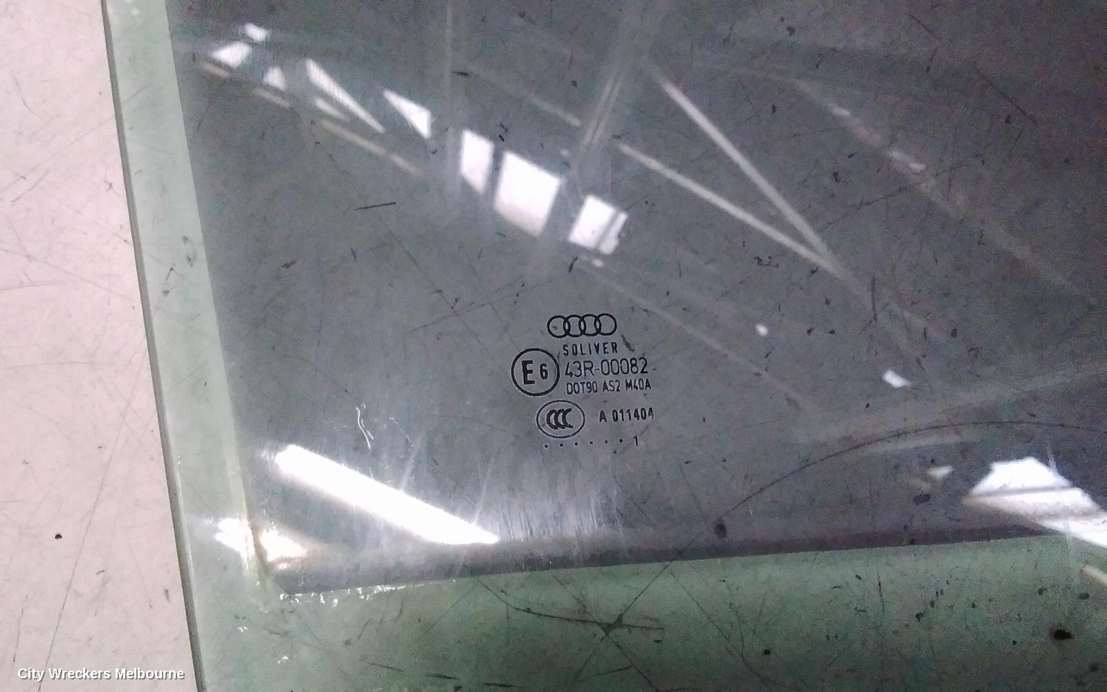 AUDI A1 RIGHT FRONT DOOR WINDOW, 8X, 3DR HATCH, 12/2010 - 05/2013