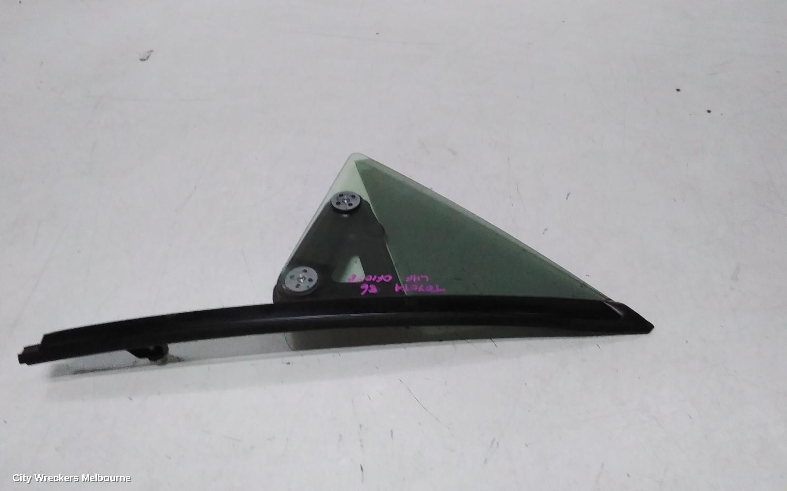 TOYOTA 86 LEFT FRONT 1/4 DOOR GLASS, ZN6, 04/2012 - 09/2021