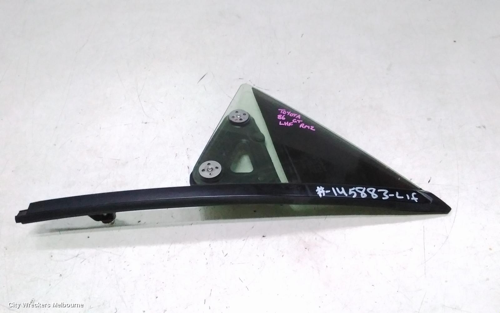 TOYOTA 86 LEFT FRONT 1/4 DOOR GLASS, ZN6, 04/2012 - 09/2021