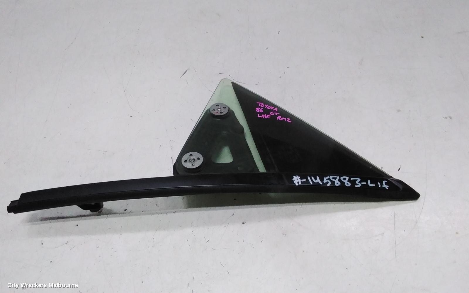 TOYOTA 86 LEFT FRONT 1/4 DOOR GLASS, ZN6, 04/2012 - 09/2021