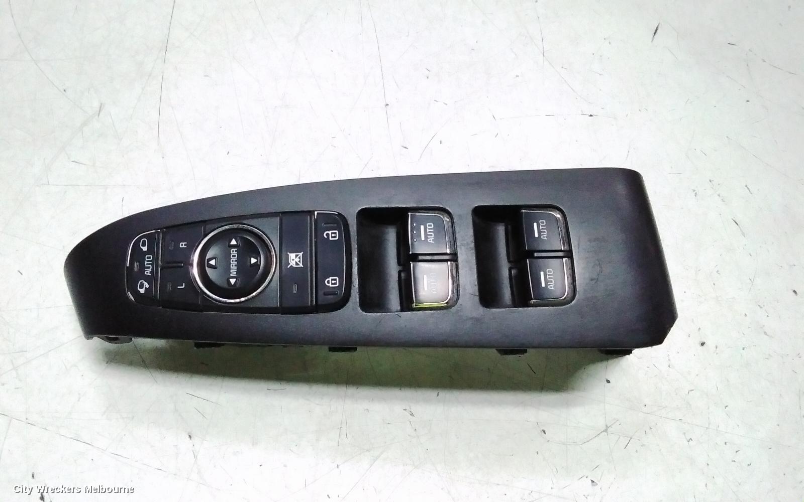 KIA CARNIVAL/GRAND CARNIVAL PWR DR WIND SWITCH, RH FRONT (MASTER SWITCH), W/ AUTO FOLD MIRROR SWITCH, AUTO TYPE (ALL WINDOWS), YP, 12/2014 - 10/2020