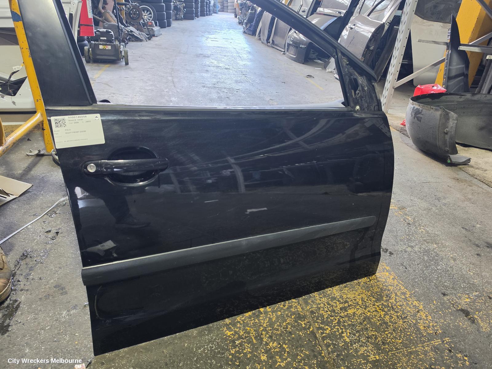 VOLKSWAGEN POLO RIGHT FRONT DOOR, 9N, 5DR HATCH/SEDAN, 07/2002 - 04/2010