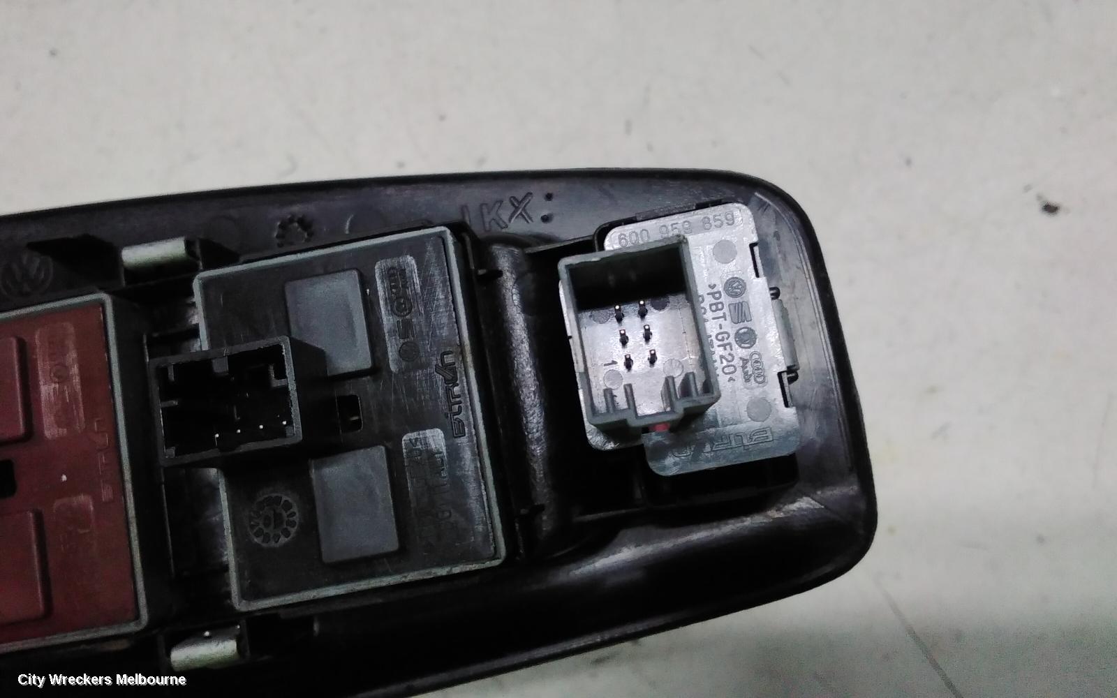 VOLKSWAGEN POLO PWR DR WIND SWITCH, RH FRONT (MASTERSWITCH), 5DR, 9N, 07/2002 - 04/2010