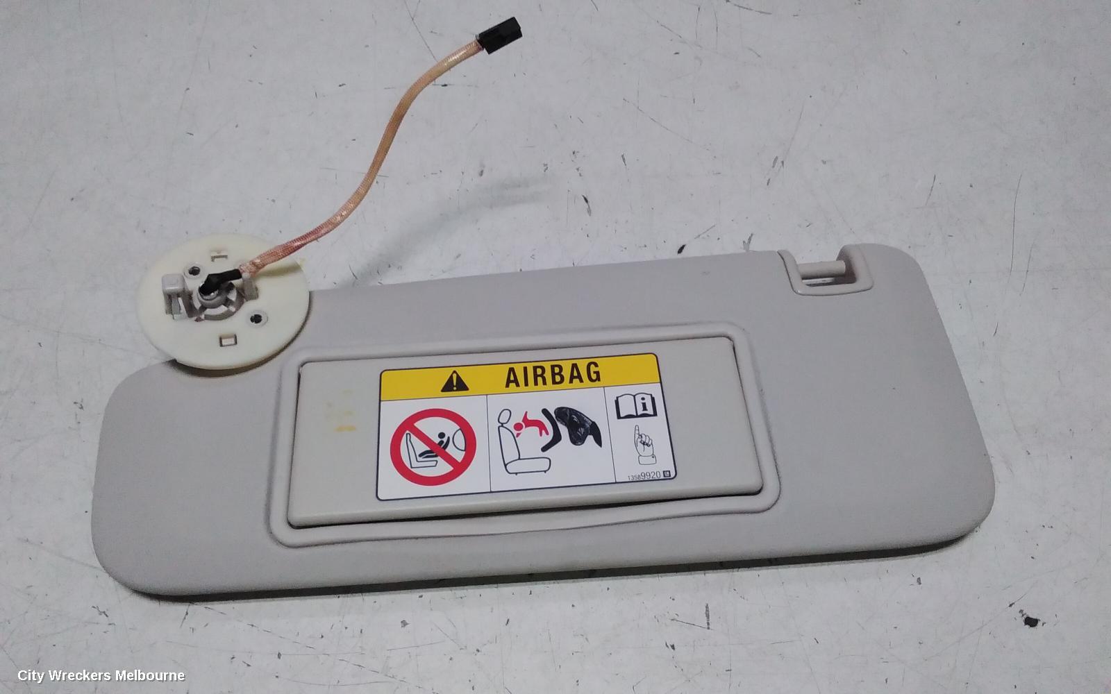 HOLDEN ASTRA SUNVISOR, BK-BL, LH SIDE, W/ LIGHT, 09/2016 - 12/2020