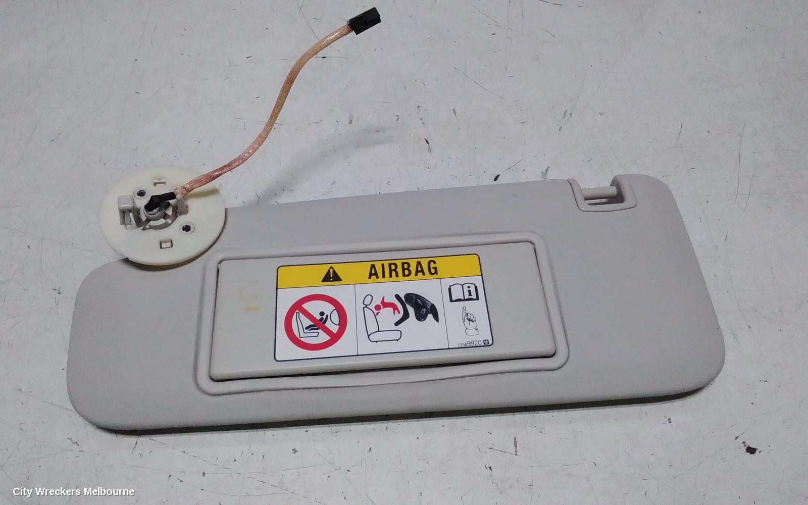 HOLDEN ASTRA SUNVISOR, BK-BL, LH SIDE, W/ LIGHT, 09/2016 - 12/2020