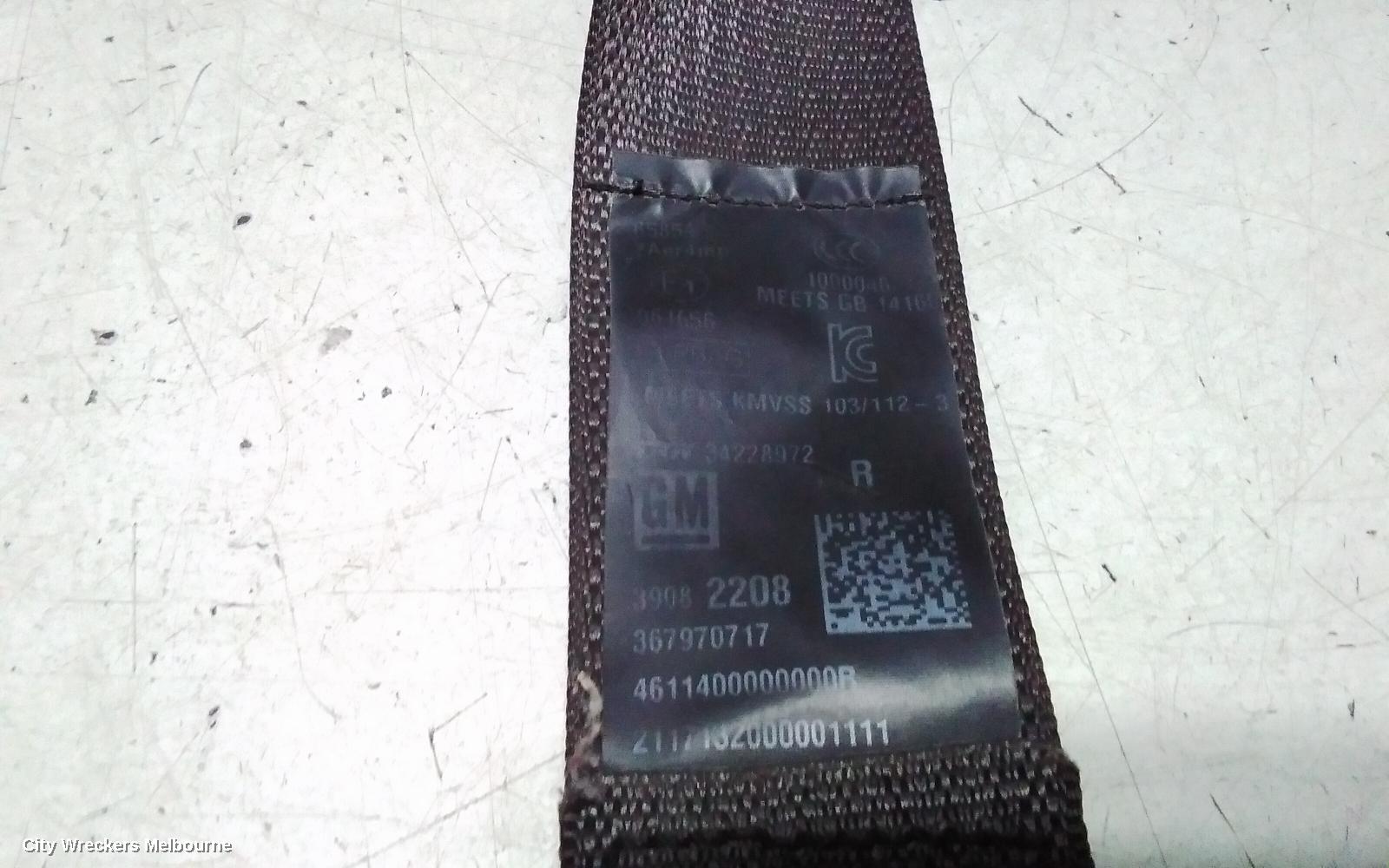 HOLDEN ASTRA SEATBELT/STALK, BK/BL, RH FRONT, SEAT BELT ONLY, SEDAN/HATCH/WAGON, 01/2018 - 12/2020