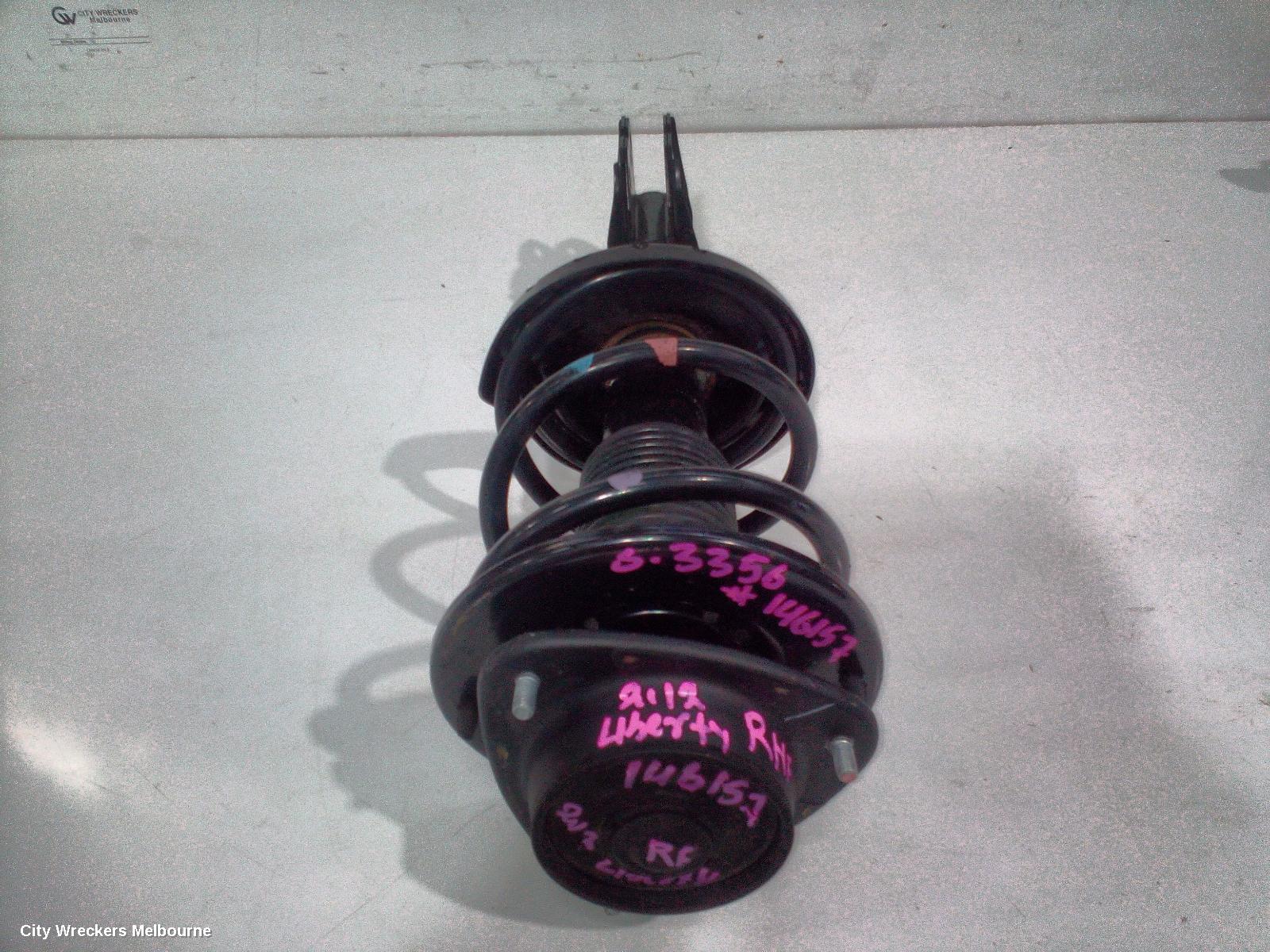 SUBARU LIBERTY RIGHT FRONT STRUT, 5TH GEN, BLACK, STANDARD TYPE, 07/2009 - 08/2012