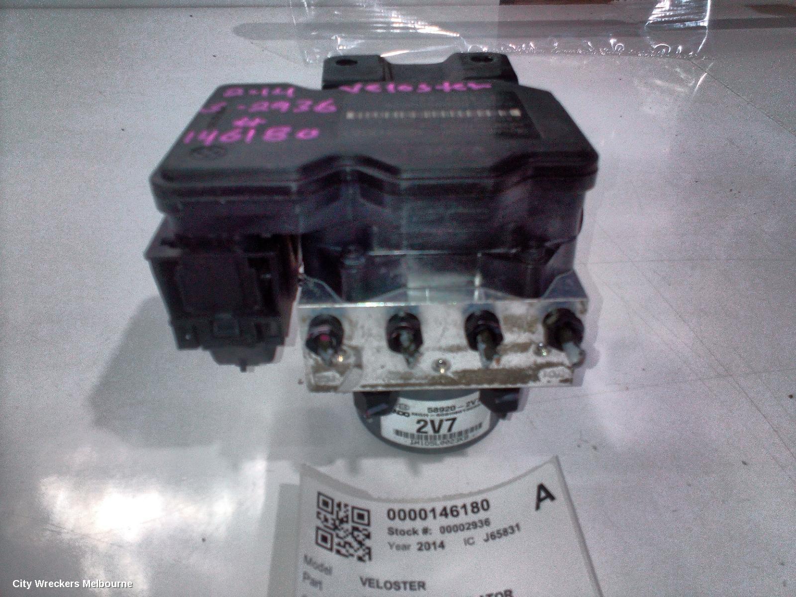 HYUNDAI VELOSTER ABS PUMP/MODULATOR, FS, TURBO, 06/2012 - 04/2015