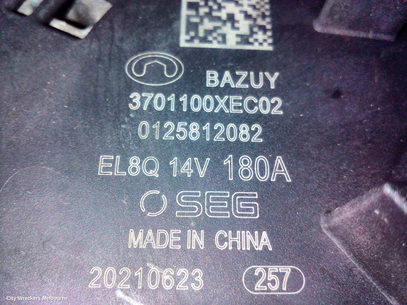 HAVAL H6 ALTERNATOR, B01/B03, PETROL, 2.0, TURBO, 4N20, 02/2021 ONWARDS