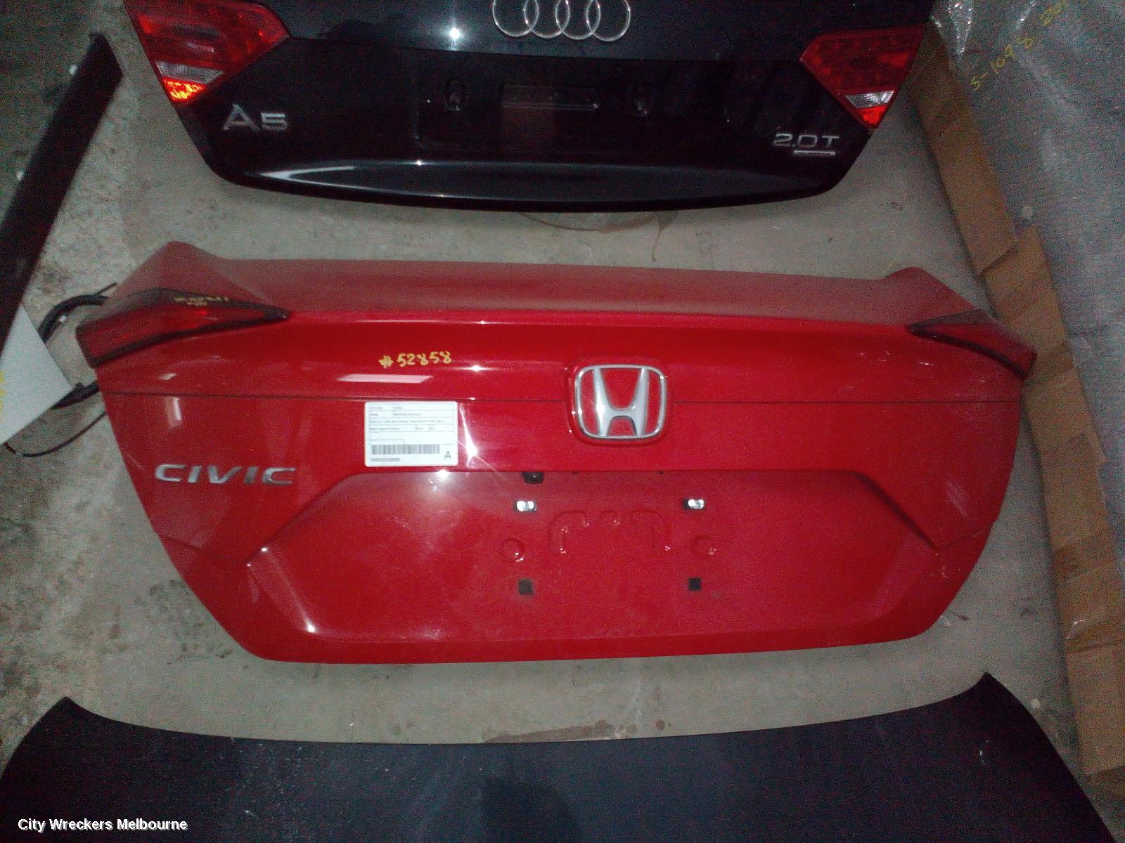 HONDA CIVIC BOOTLID/TAILGATE, BOOTLID, 10TH GEN, SEDAN, NON SPOILER TYPE, 05/2016 ONWARDS