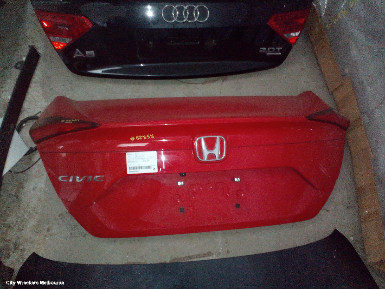 HONDA CIVIC BOOTLID/TAILGATE, BOOTLID, 10TH GEN, SEDAN, NON SPOILER TYPE, 05/2016 ONWARDS