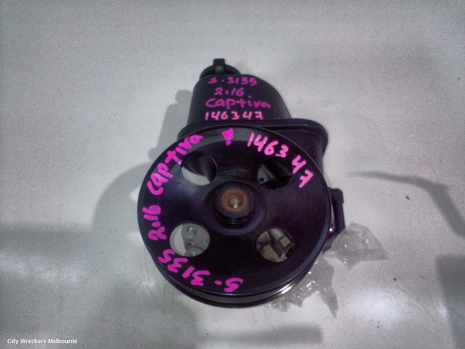 HOLDEN CAPTIVA STEERING PUMP, PETROL, 2.4, LE5/LE9, CG, 01/2011 - 06/2018