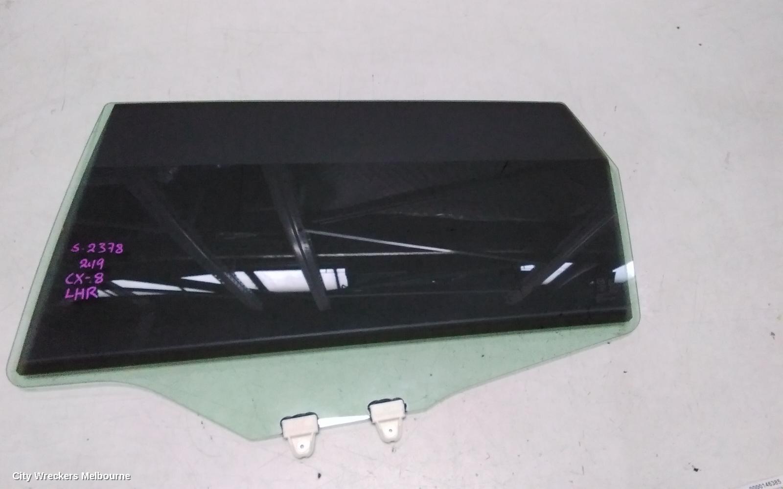 MAZDA CX8 LEFT REAR DOOR WINDOW, KG, 05/2018 - 12/2023