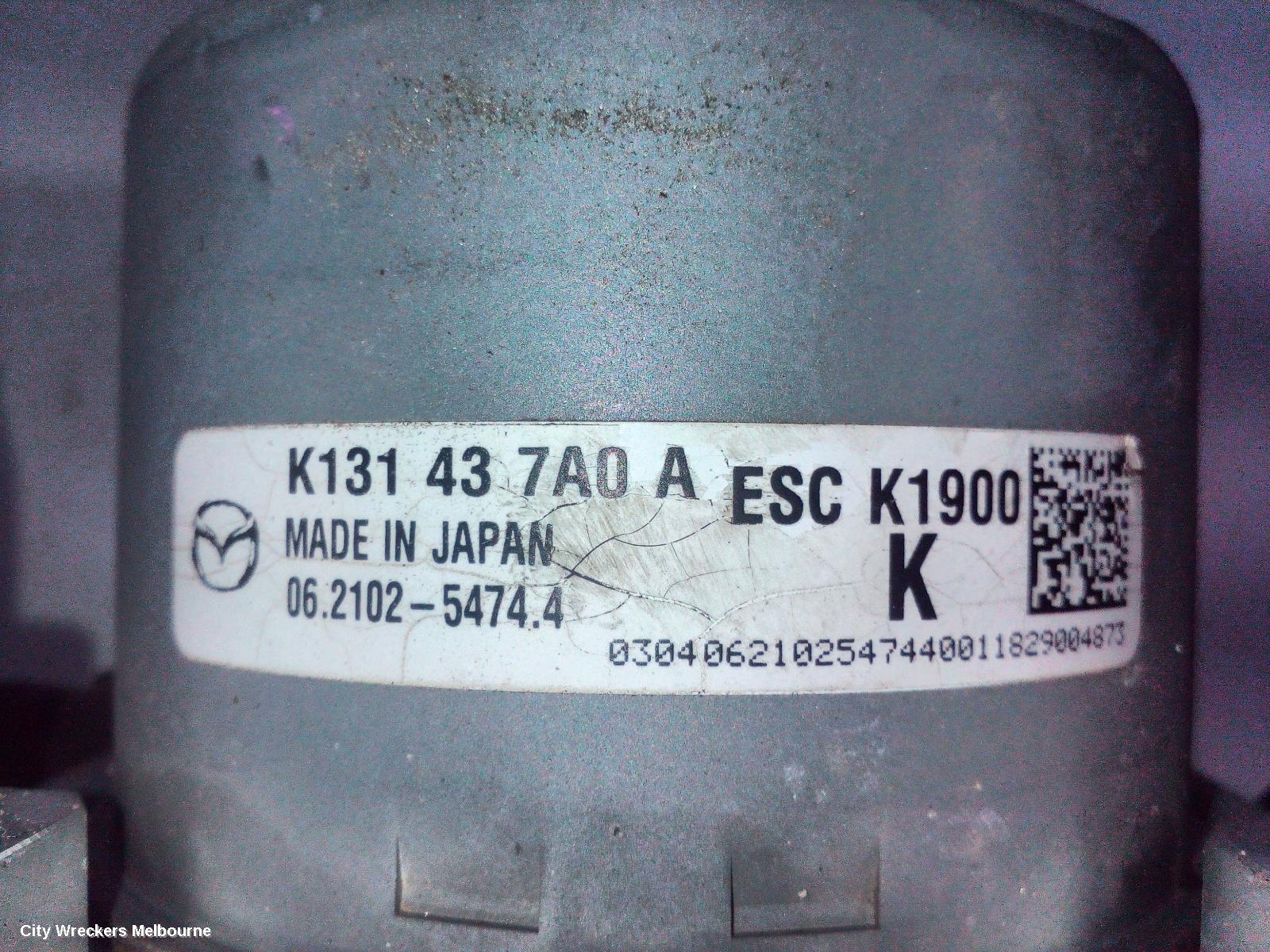 MAZDA CX8 ABS PUMP/MODULATOR, KG, P/N K131437A0A, 05/2018 - 12/2023