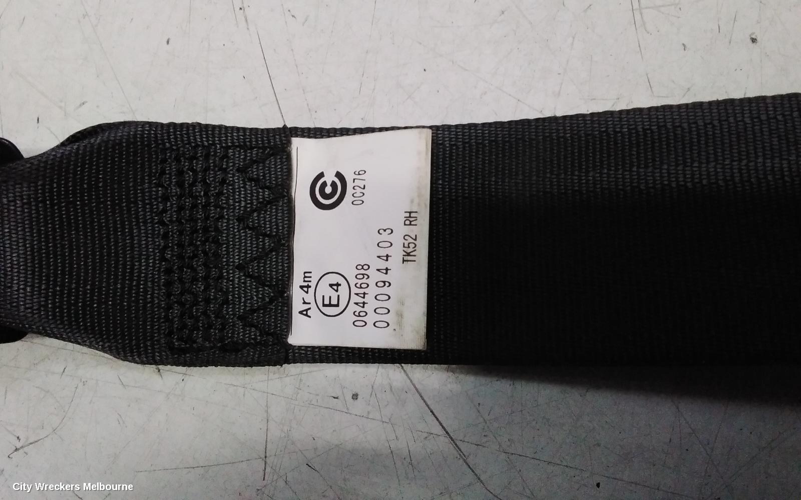 MAZDA CX9 SEATBELT/STALK, RH REAR 3RD ROW, SEAT BELT ONLY, TC, 07/2016 - 12/2024