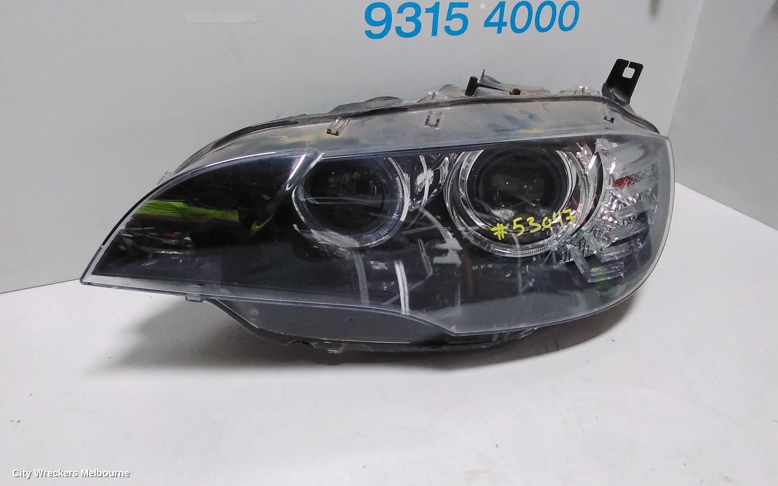 BMW X6 LEFT HEADLAMP, E71, XENON, ADAPTIVE TYPE, 07/2008 - 05/2014