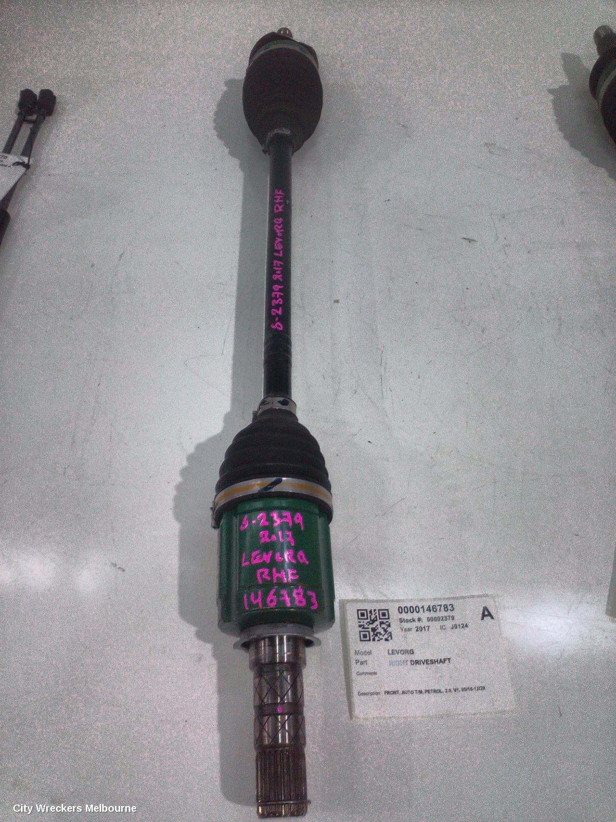 SUBARU LEVORG RIGHT DRIVESHAFT, FRONT, AUTO T/M, PETROL, 2.0, V1, 05/2016 - 12/2020