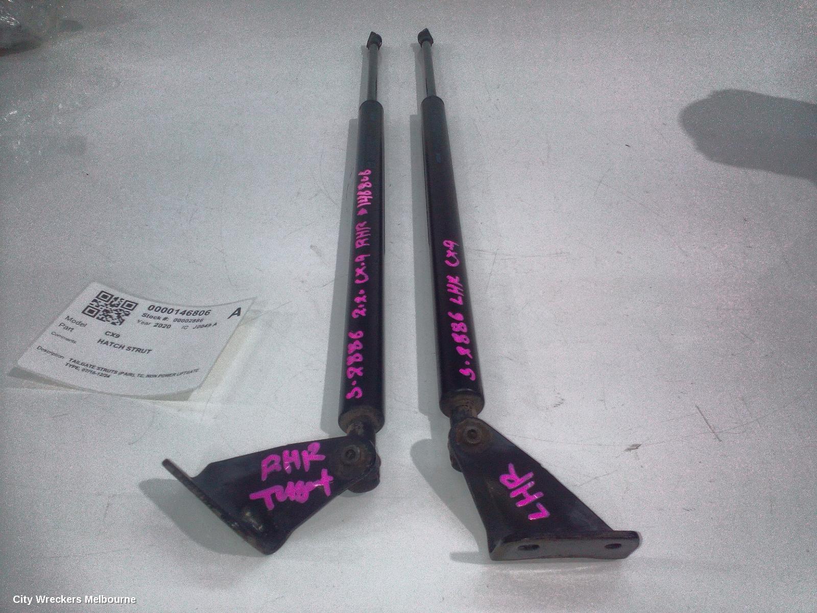 MAZDA CX9 HATCH STRUT, TAILGATE STRUTS (PAIR), TC, NON POWER LIFTGATE TYPE, 07/2016 - 12/2024