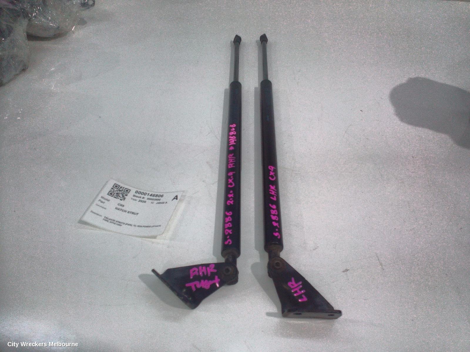 MAZDA CX9 HATCH STRUT, TAILGATE STRUTS (PAIR), TC, NON POWER LIFTGATE TYPE, 07/2016 - 12/2024
