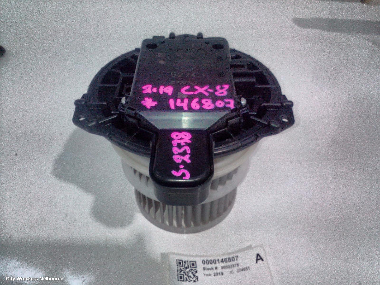 MAZDA CX8 HEATER FAN MOTOR, KG, FRONT, 05/2018 - 12/2023