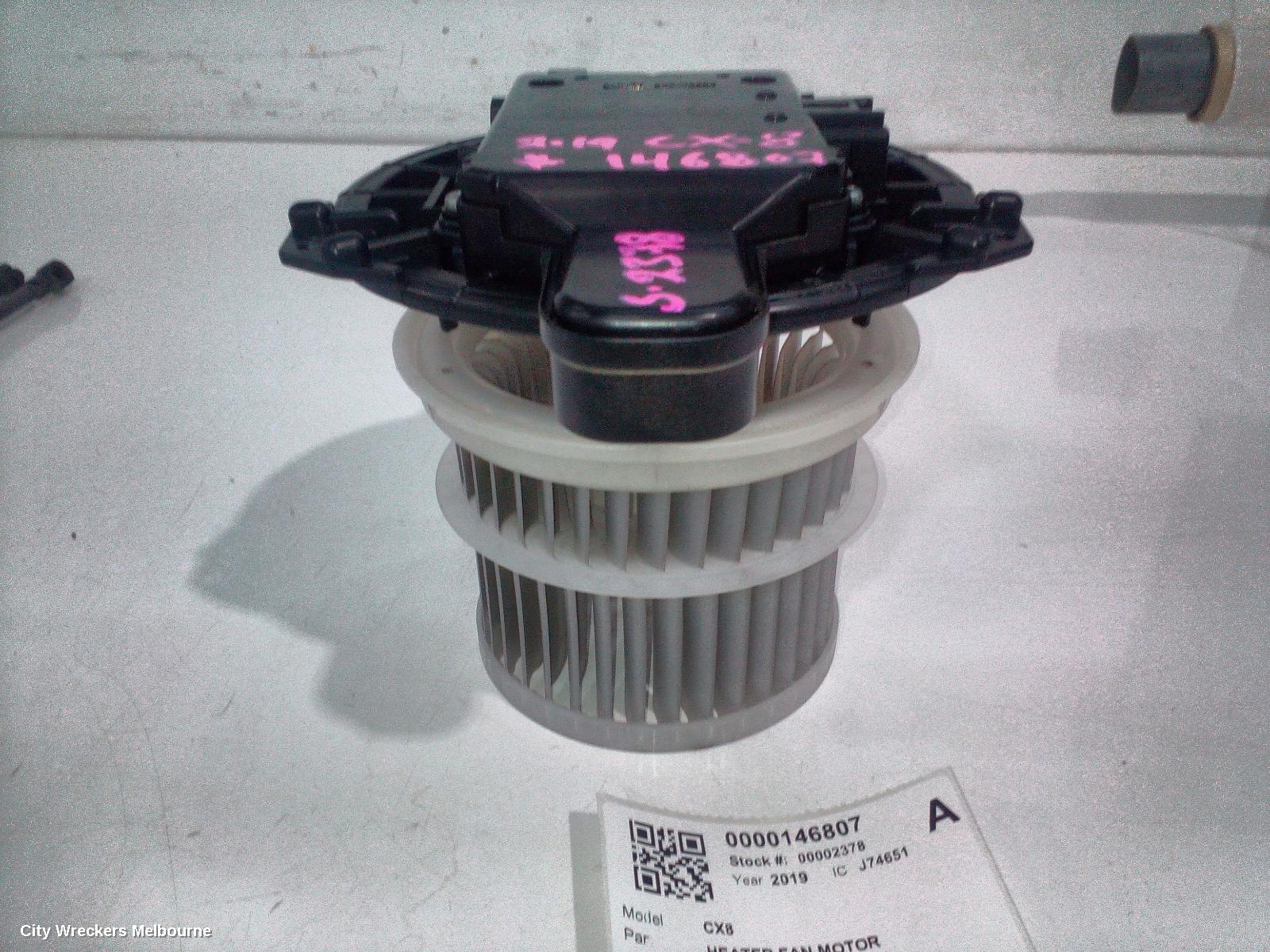 MAZDA CX8 HEATER FAN MOTOR, KG, FRONT, 05/2018 - 12/2023