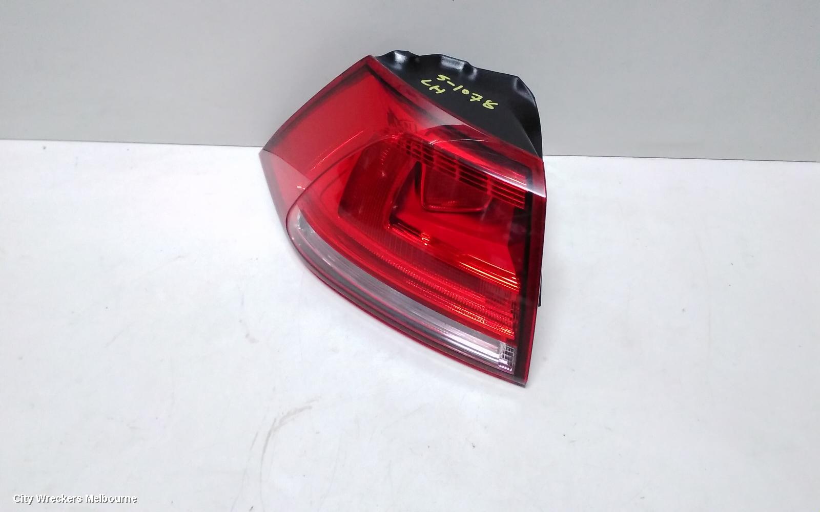 VOLKSWAGEN GOLF LEFT TAILLIGHT, GEN 7, HATCH, STANDARD, NON LED TYPE, 03/2013 - 03/2017