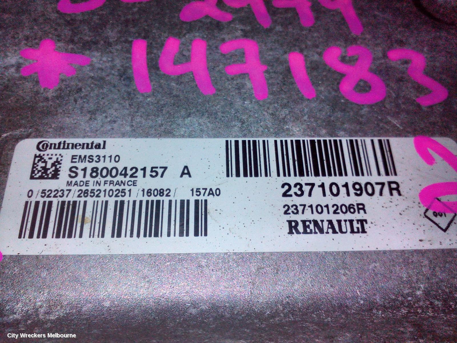 RENAULT KANGOO ECU, ENGINE ECU, 1.6, ECU ONLY, X61, 10/2010 - 06/2016