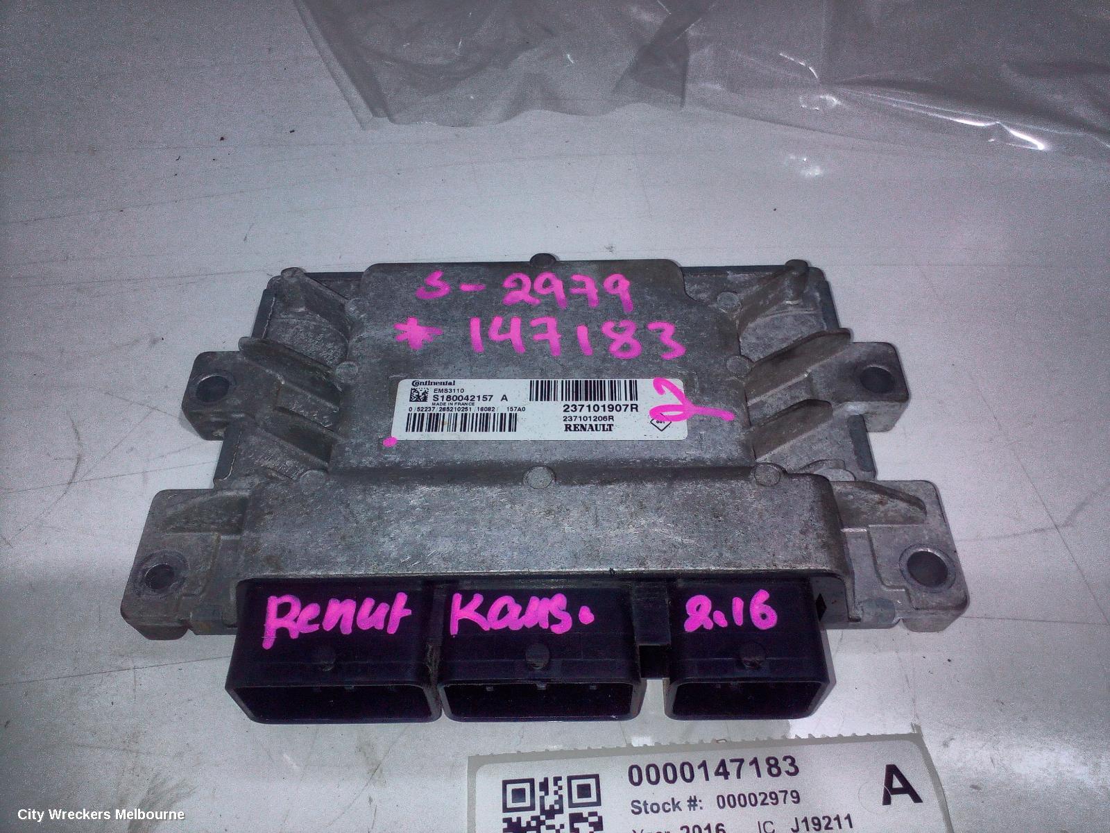 RENAULT KANGOO ECU, ENGINE ECU, 1.6, ECU ONLY, X61, 10/2010 - 06/2016