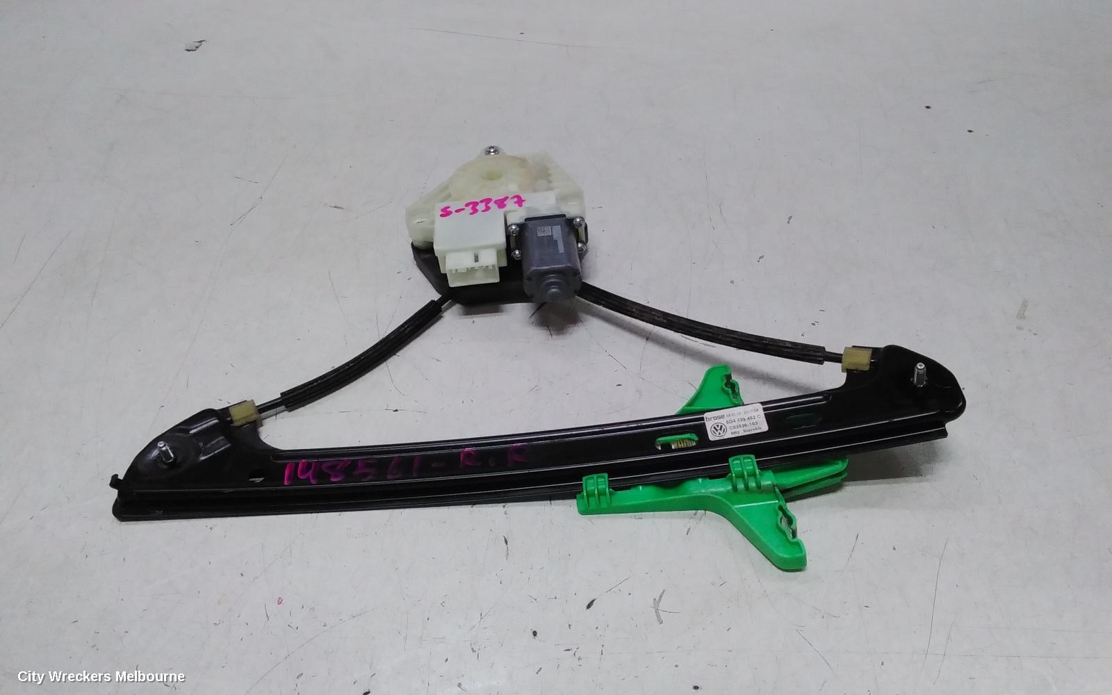 VOLKSWAGEN GOLF RIGHT REAR WND REG/MOTOR, GEN 7, 5DR HATCH, DOOR REG ASSY (REG AND MOTOR), 11/2012 - 08/2020