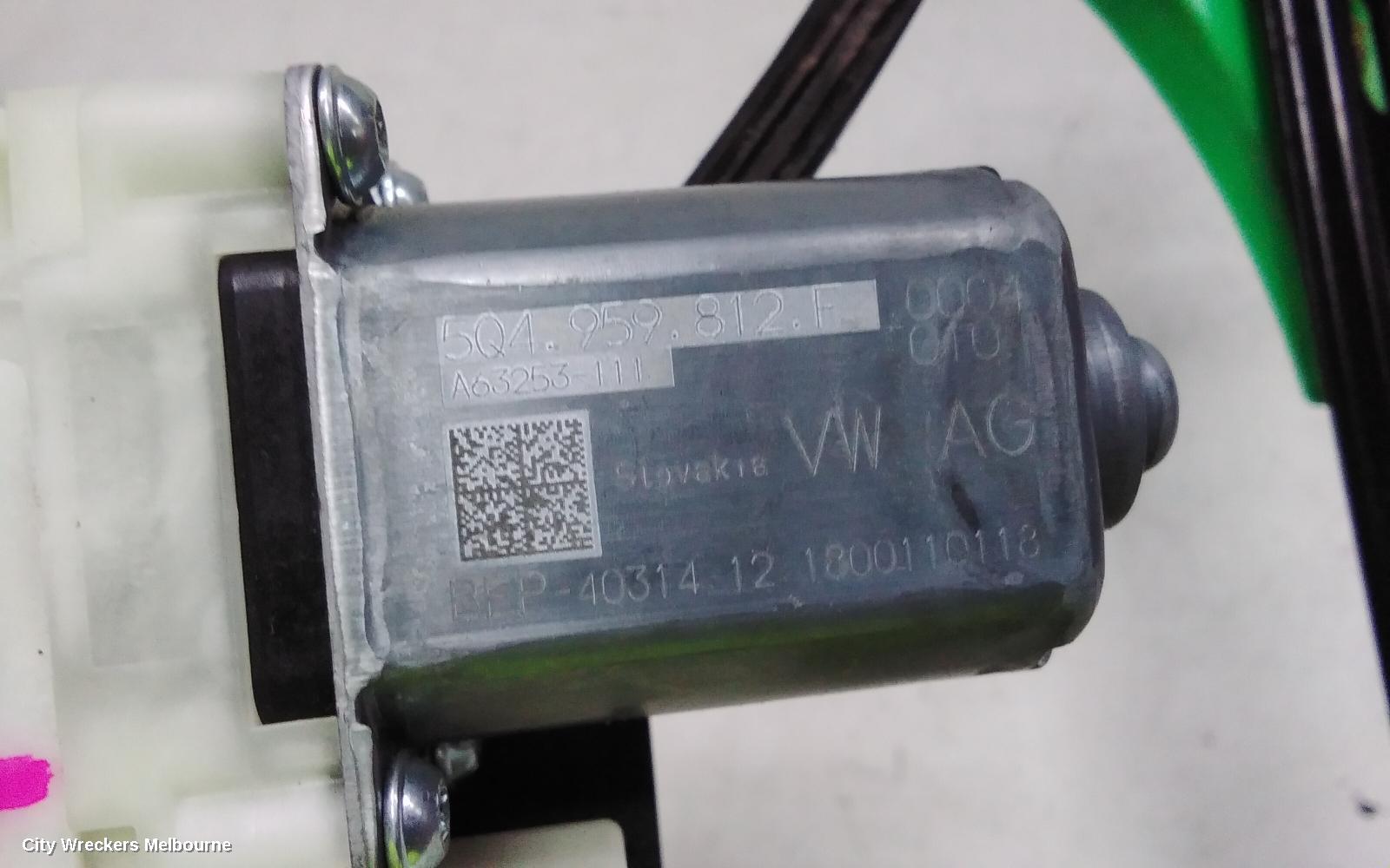 VOLKSWAGEN GOLF RIGHT REAR WND REG/MOTOR, GEN 7, 5DR HATCH, DOOR REG ASSY (REG AND MOTOR), 11/2012 - 08/2020