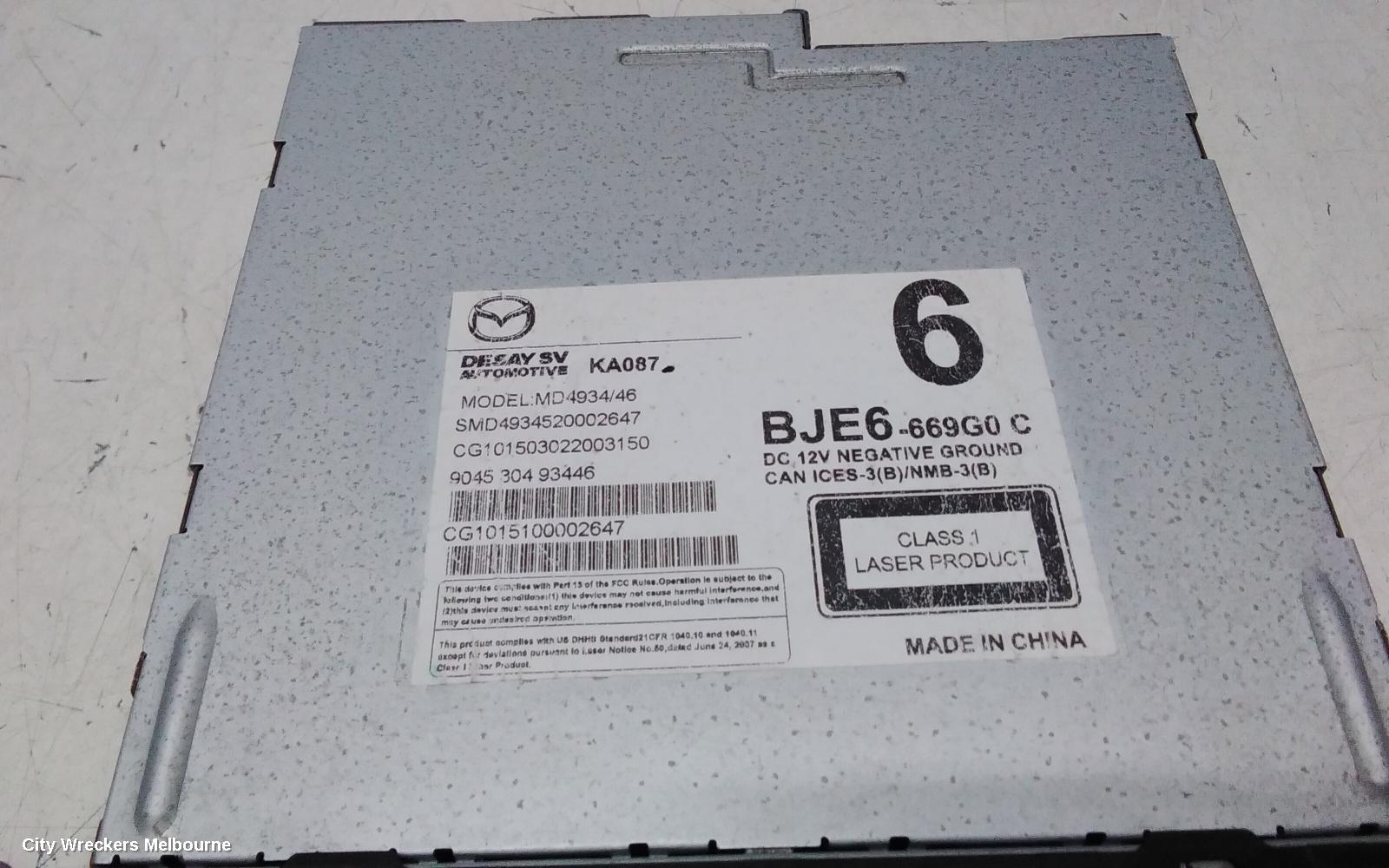 MAZDA 3 RADIO/CD/DVD/SAT/TV, DISPLAY UNIT, NON SAT NAV TYPE, BM-BN, 11/2013 - 02/2019