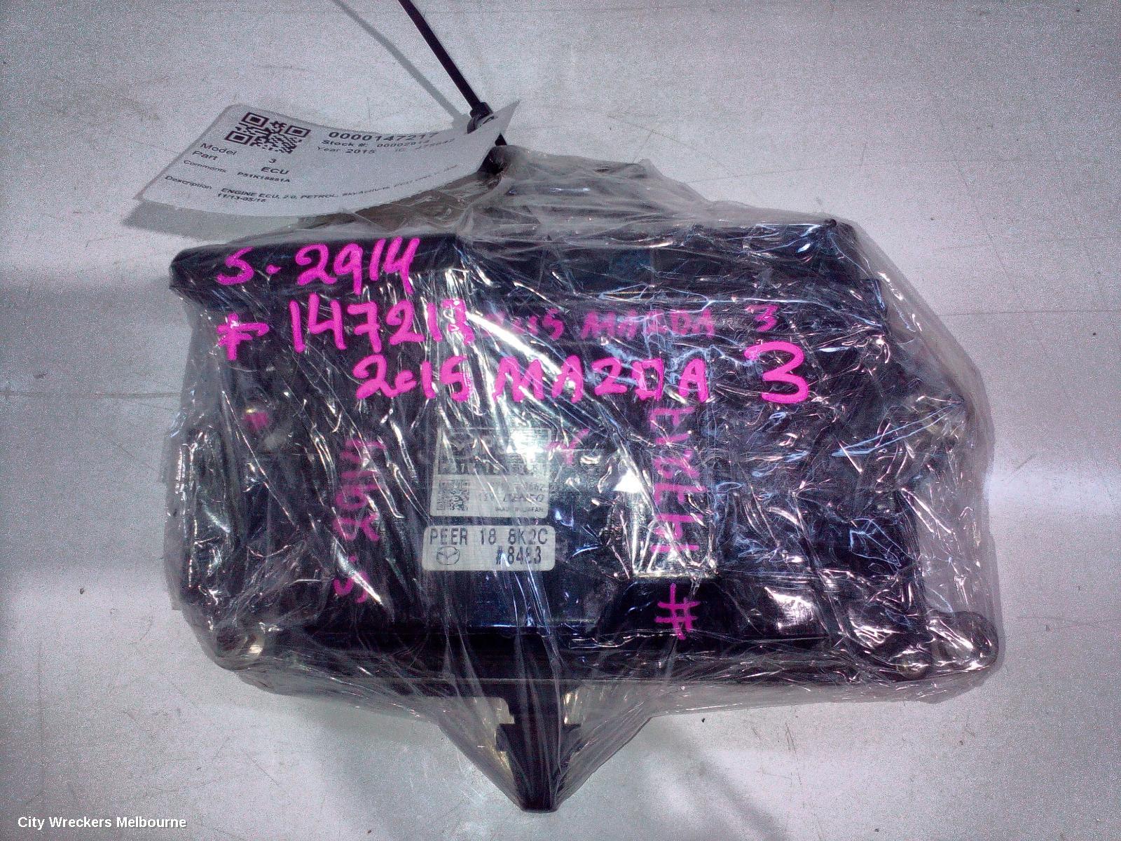 MAZDA 3 ECU, ENGINE ECU, 2.0, PETROL, SKYACTIV-G, ECU ONLY, BM, 11/2013 - 05/2016