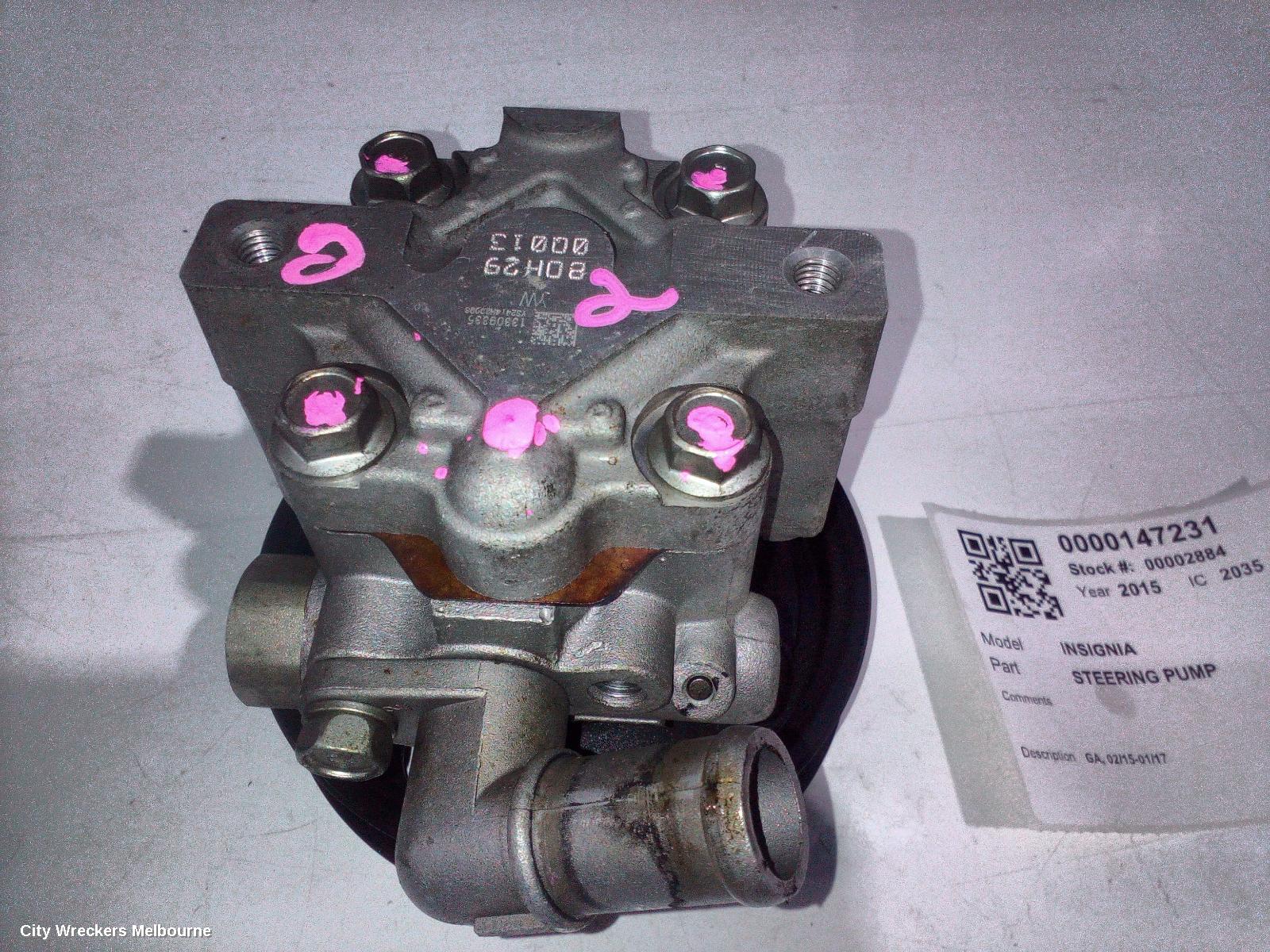 HOLDEN INSIGNIA STEERING PUMP, GA, 02/2015 - 01/2017