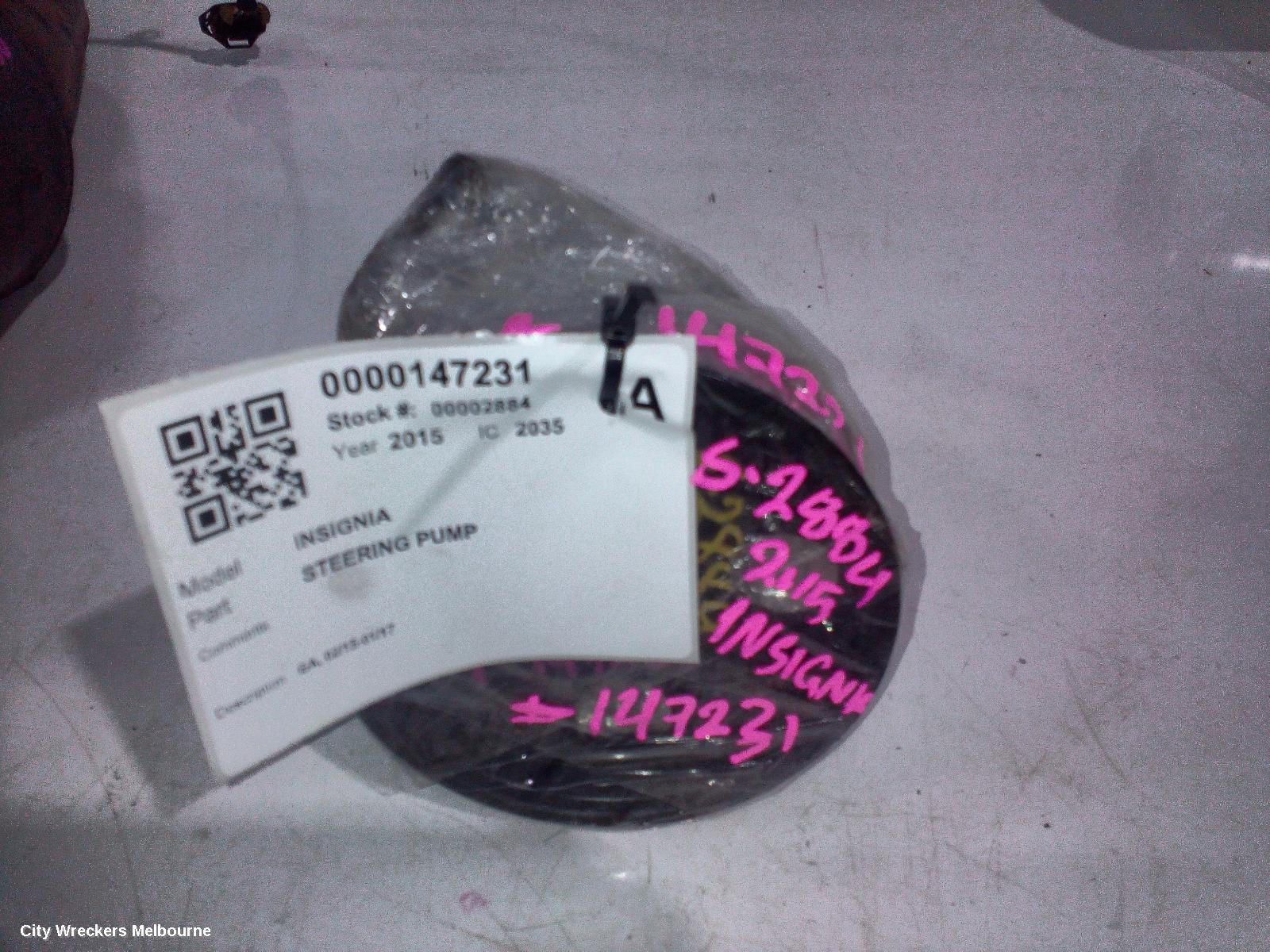 HOLDEN INSIGNIA STEERING PUMP, GA, 02/2015 - 01/2017