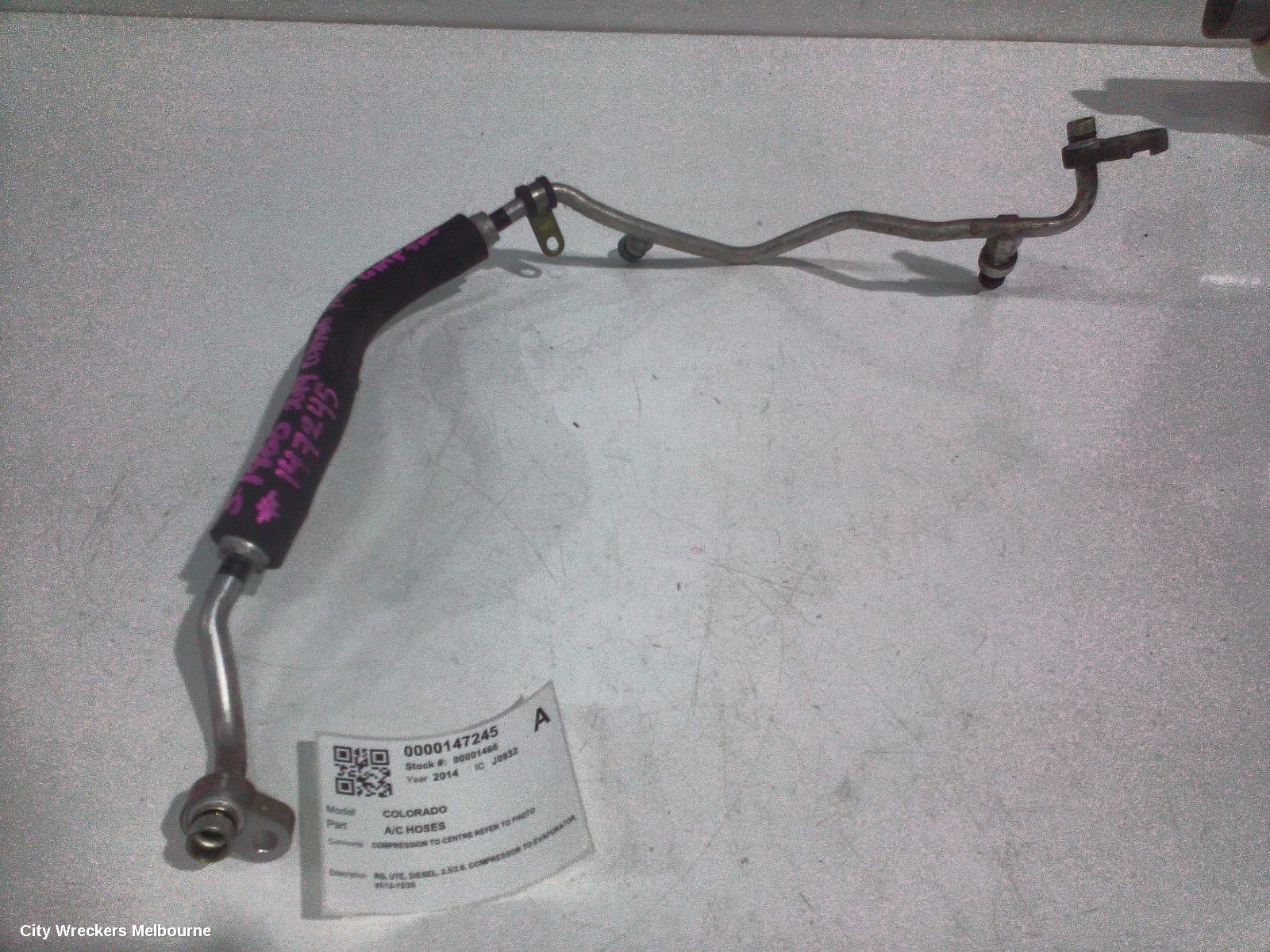HOLDEN COLORADO A/C HOSES, RG, UTE, DIESEL, 2.5/2.8, COMPRESSOR TO EVAPORATOR, 01/2012 - 12/2020