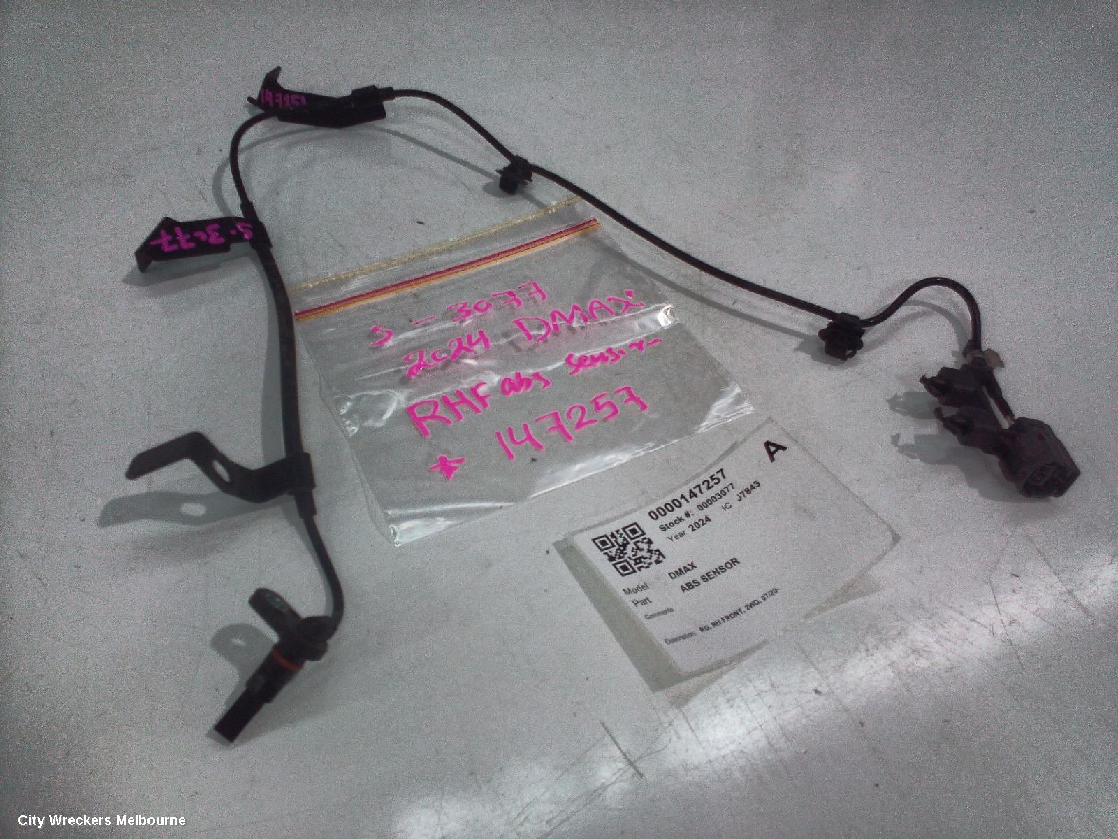 ISUZU DMAX ABS SENSOR, RG, RH FRONT, 2WD, 07/2020 ONWARDS
