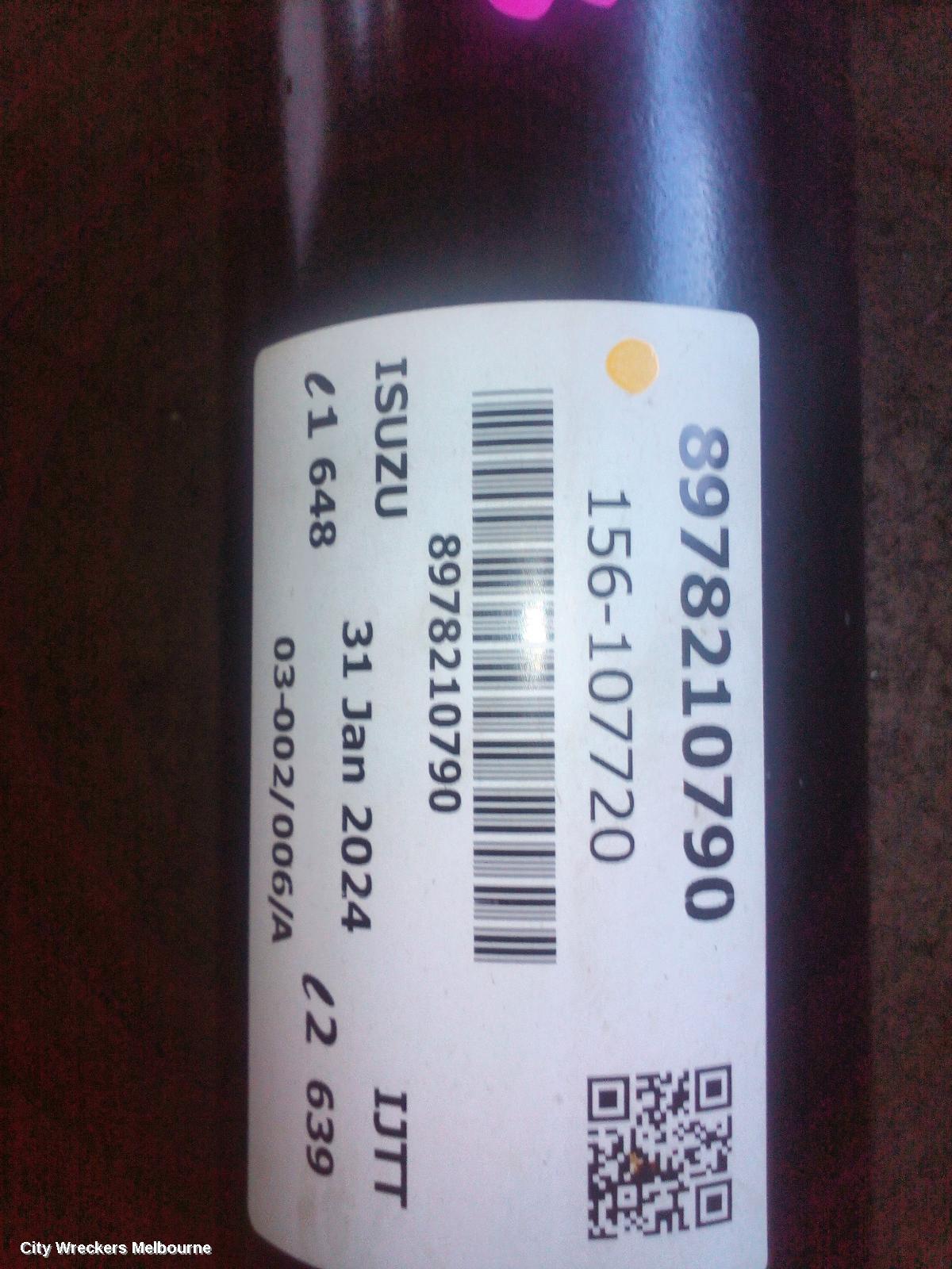 ISUZU DMAX REAR DRIVE SHAFT, 1.9, DIESEL, AUTO T/M, 2WD, RG, 07/2021 ONWARDS