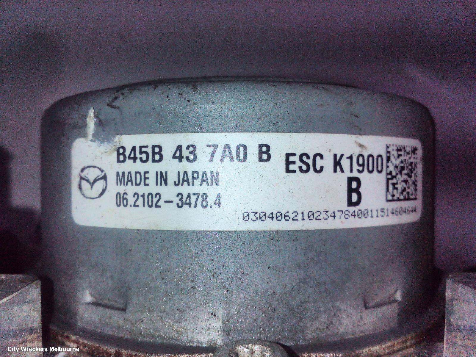 MAZDA 3 ABS PUMP/MODULATOR, BM-BN, P/N B45B4370AC, 06/2013 - 02/2019