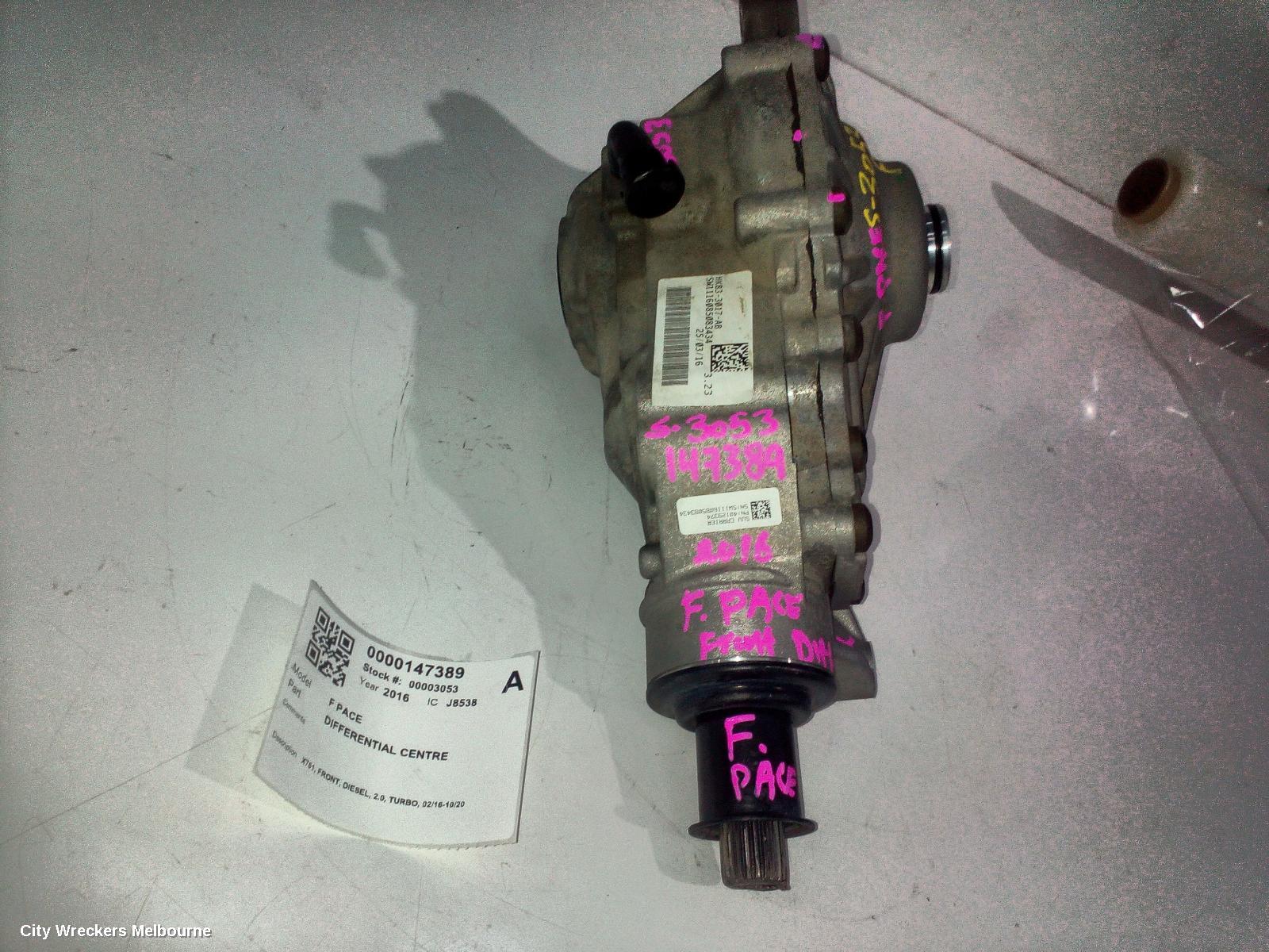 JAGUAR F PACE DIFFERENTIAL CENTRE, X761, FRONT, DIESEL, 2.0, TURBO, 02/2016 - 10/2020