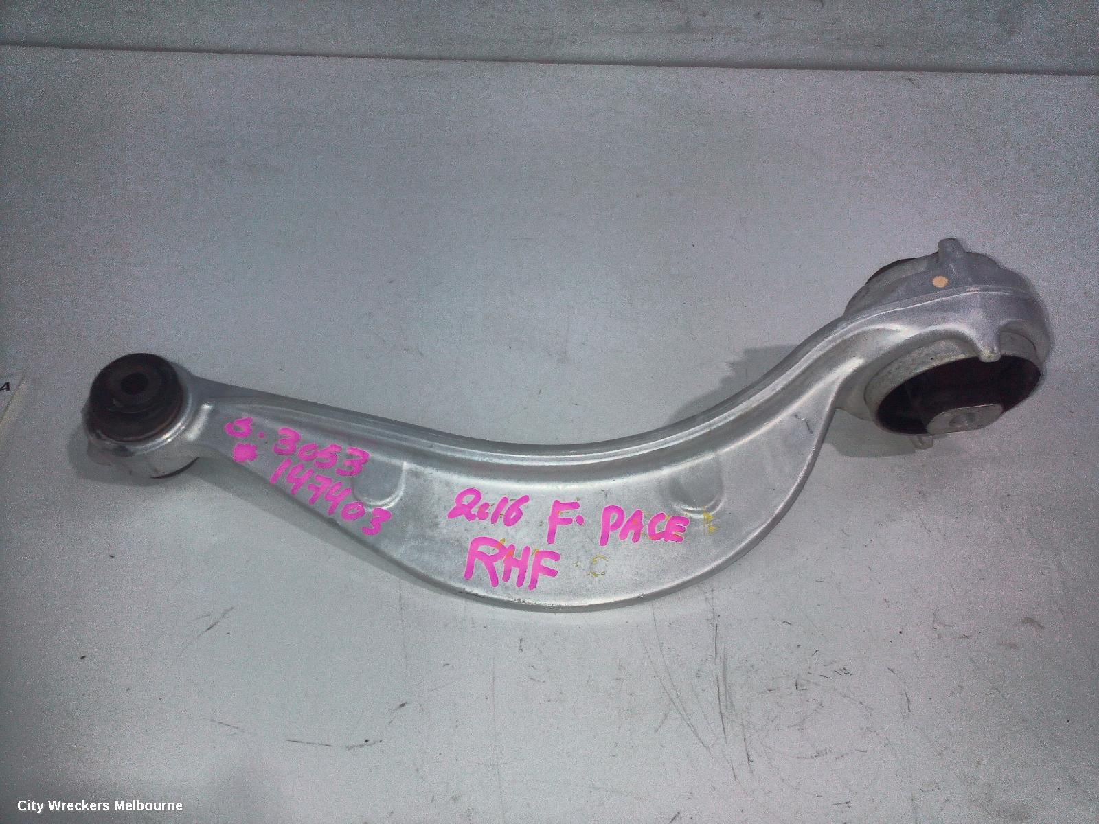 JAGUAR F PACE RIGHT FRONT LOWER CONTROL ARM, X761, REAR, 02/2016 ONWARDS