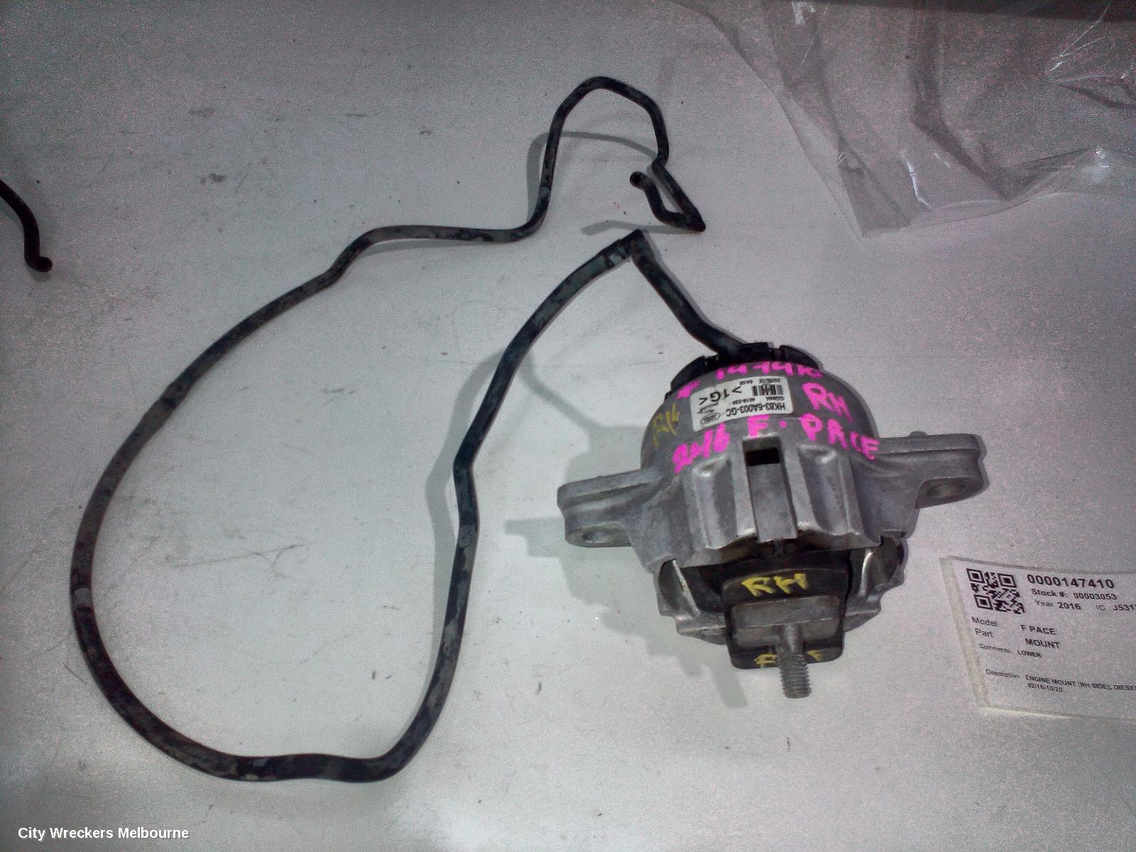JAGUAR F PACE MOUNT, ENGINE MOUNT (RH SIDE), DIESEL, 2.0, TURBO, X761, 02/2016 - 10/2020