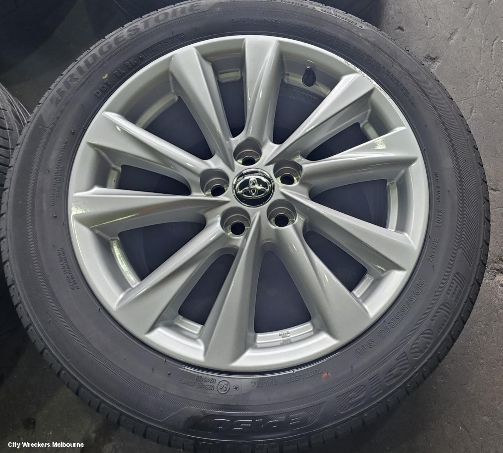 TOYOTA COROLLA WHEEL MAG, E210, FACTORY, 16X7IN, 10 SINGLE SPOKE, GREY, 09/2019 ONWARDS