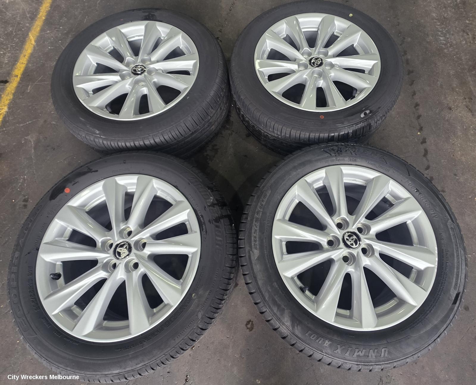 TOYOTA COROLLA WHEEL MAG, E210, FACTORY, 16X7IN, 10 SINGLE SPOKE, GREY, 09/2019 ONWARDS