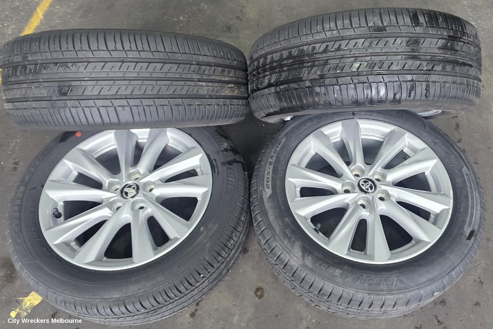 TOYOTA COROLLA WHEEL MAG, E210, FACTORY, 16X7IN, 10 SINGLE SPOKE, GREY, 09/2019 ONWARDS