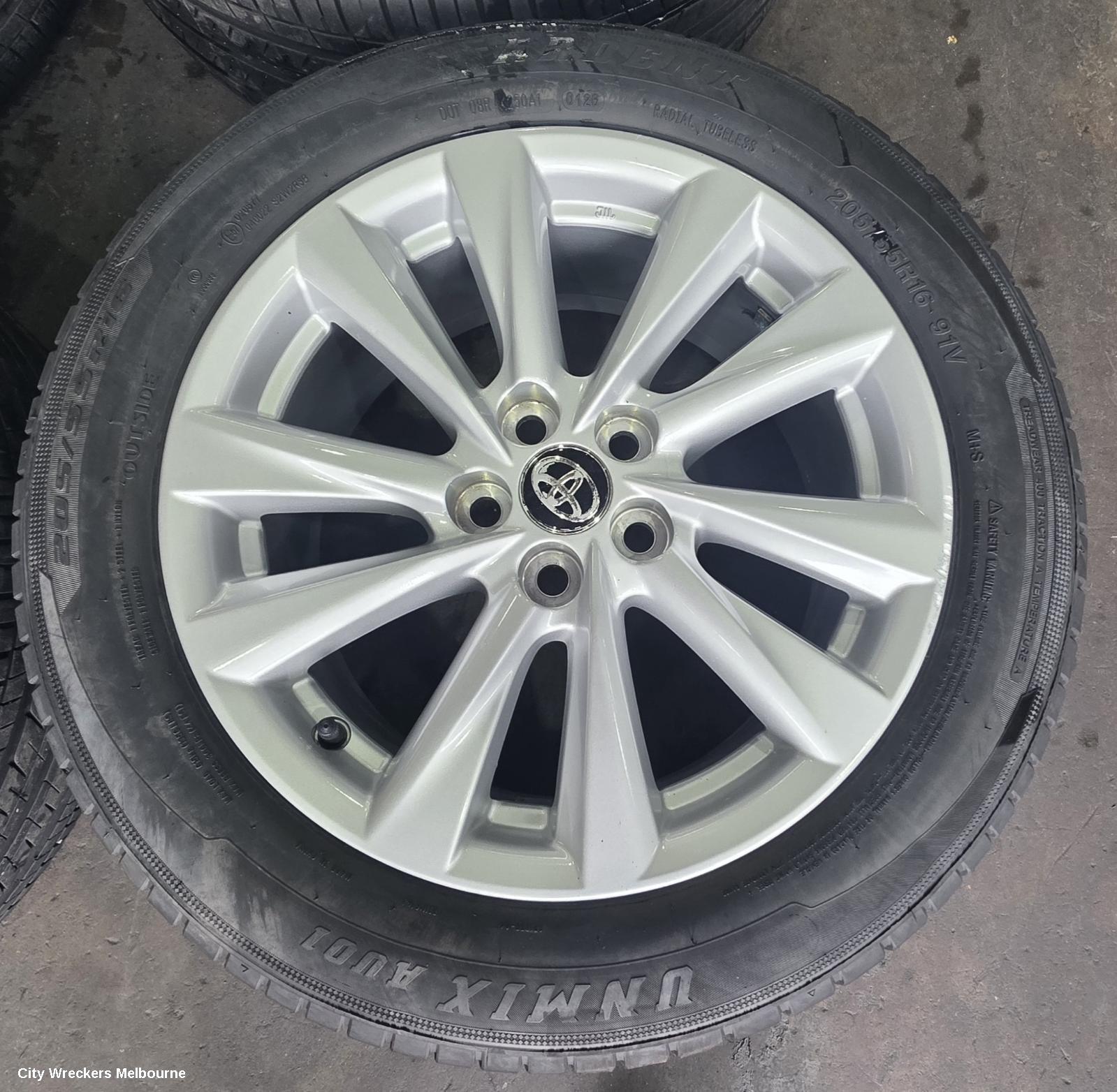 TOYOTA COROLLA WHEEL MAG, E210, FACTORY, 16X7IN, 10 SINGLE SPOKE, GREY, 09/2019 ONWARDS